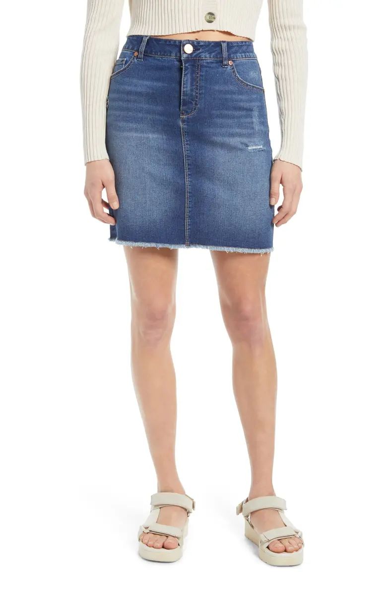 RE:Denim Fray Hem Skirt | Nordstrom