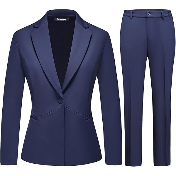 Women's 2 Piece Pants Suit - Wrinkle-Free Business Casual Blazer Set - Professional Work Office O... | Amazon (US)