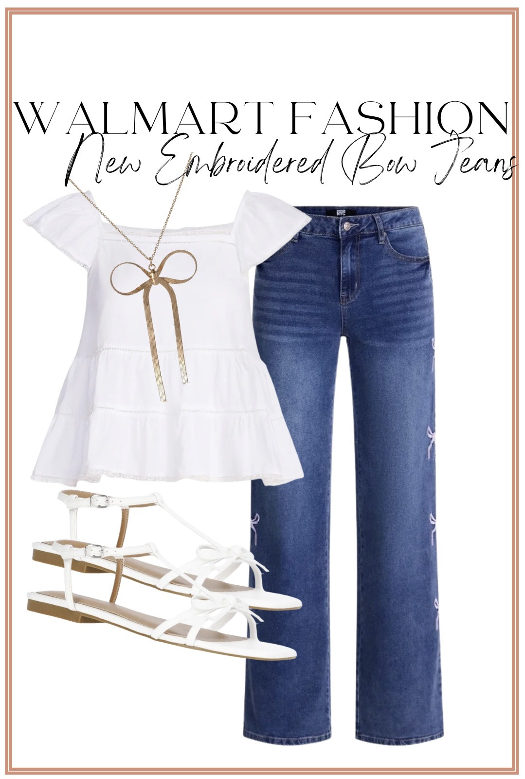 These embroidered bow jeans are officially my new favorite Walmart denim! 🎀 They add the cutest feminine touch while still being so easy to style. I paired them with a classic white peplum top and strappy sandals for a polished everyday outfit that looks so much more expensive than it is.

If you’ve been looking for fun statement denim that’s still wearable, these are it!

#walmartfashion #walmartfinds #walmartstyle #embroideredjeans #bowjeans #statementdenim #denimstyle #affordablefashion #budgetfriendlystyle #everydayoutfit #casualstyle #ootd #styleinspo #fashionfinds #falltransitionstyle #whitetop #walmartnewarrivals #everydayfashion #trendingfashion #affordablestyle

#LTKootd #LTKPetite
