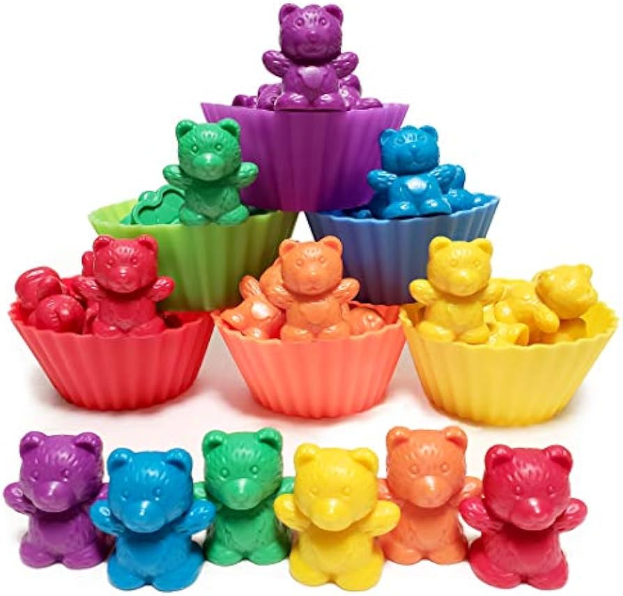 Jumbo Counting Bears with Stacking Cups - Montessori Educational Sorting Rainbow Toys For 3 Year ... | Amazon (US)