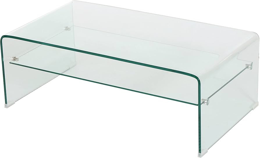 Christopher Knight Home Salim 12mm Tempered Glass Coffee Table, Clear | Amazon (US)