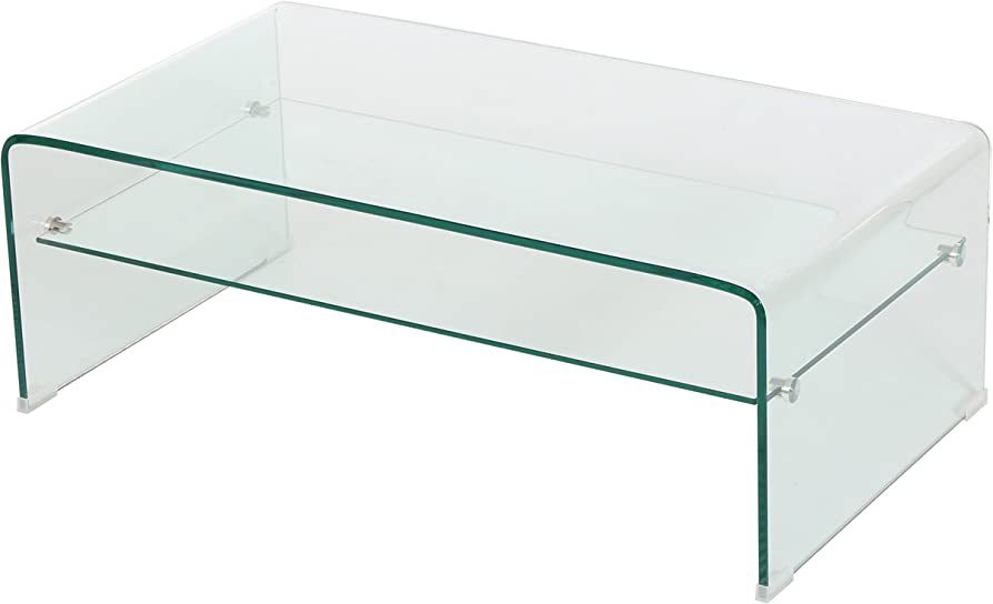 Christopher Knight Home Salim 12mm Tempered Glass Coffee Table, Clear | Amazon (US)