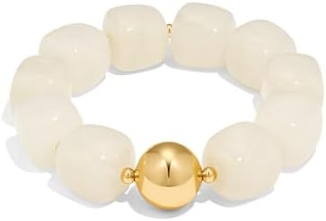 Multicolor Chunky Beaded Bracelet for Women Bold Acrylic Resin Stretch Bracelet Summer Beach Stat... | Amazon (US)