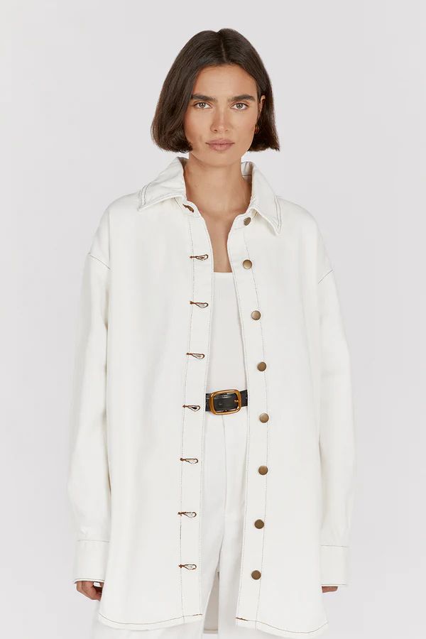 KALLEN OFF WHITE DENIM SHACKET | DISSH