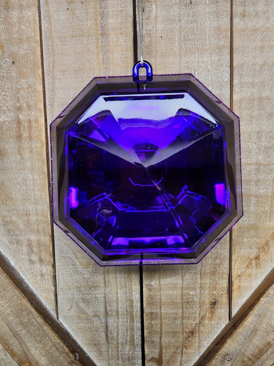 6 Inch Square Purple Emerald Cut Ornament Gem Ornament - Etsy | Etsy (US)