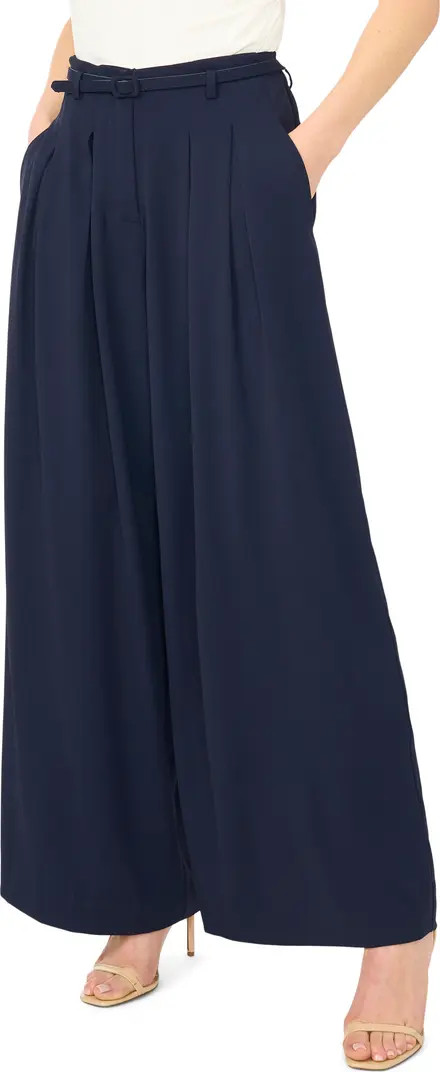 Halogen® Belted Pleated High Waist Wide Leg Pants | Nordstrom | Nordstrom