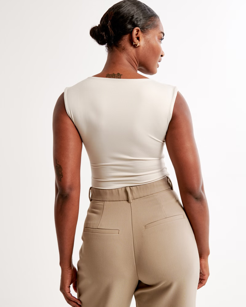 Sleek Seamless Fabric Cap Sleeve Bodysuit | Abercrombie & Fitch (US)