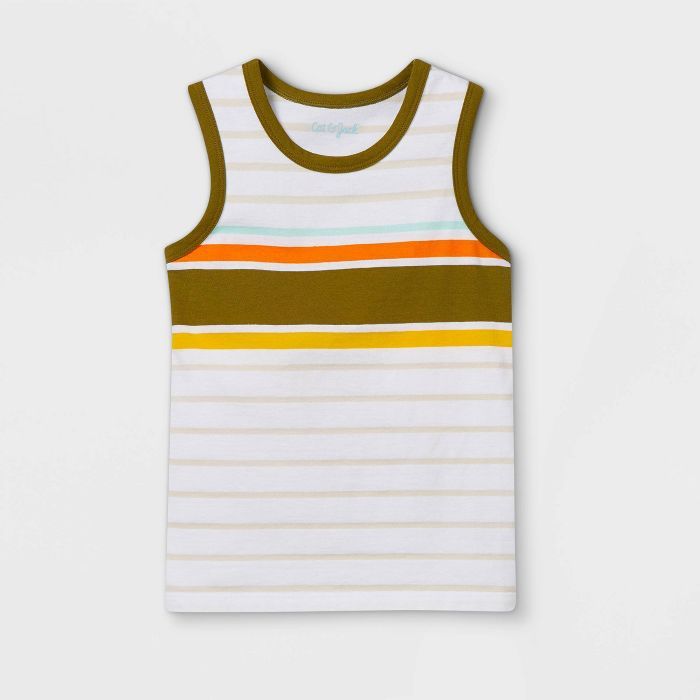 Toddler Boys' Striped Knit Tank Top - Cat & Jack™ Olive Green | Target