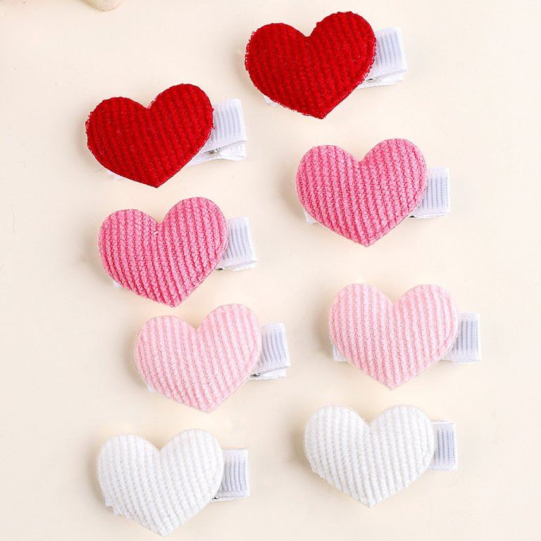 Oaoleer Small Valentine's day Hair Clips with Corduroy Heart Love Accessories for Girls Hair Acce... | Walmart (US)