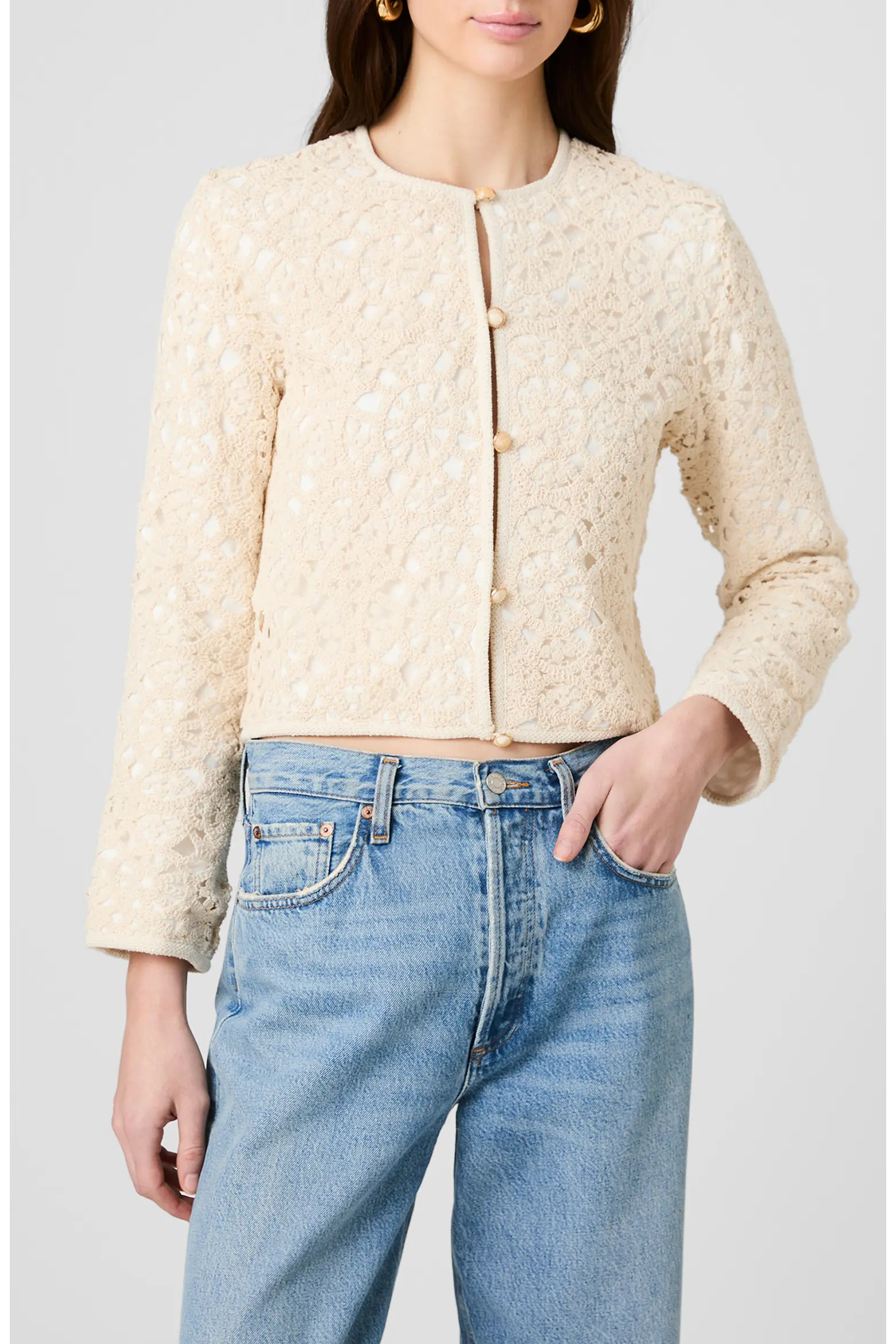 Geo Lace Woven Cardigan (Women) | Nordstrom | Nordstrom