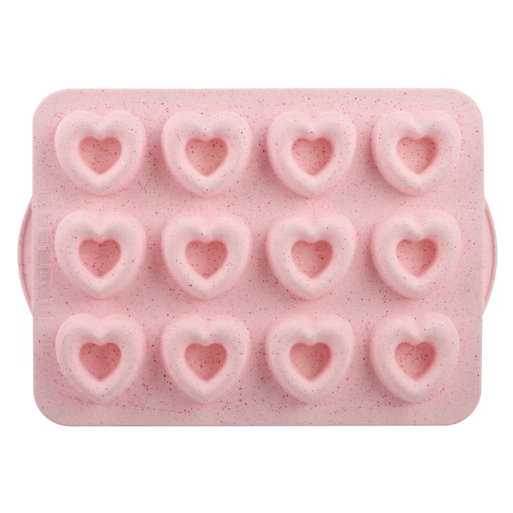 Trudeau Silicone Heart Donut Pan Pink | Target