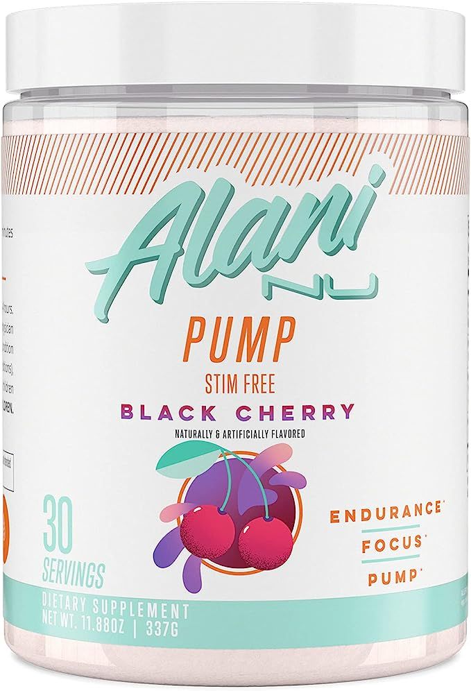 Alani Nu Pump Stim Free Pre-Workout Supplement, Black Cherry, 30 Servings | Amazon (US)