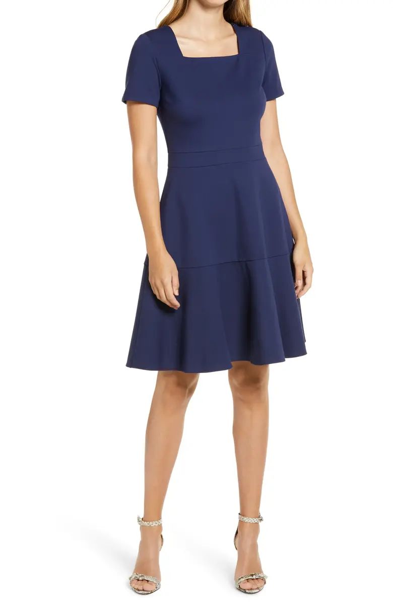 Square Neck Fit & Flare Dress | Nordstrom