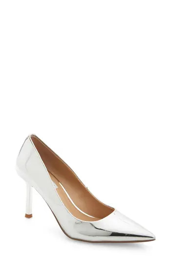 Steve Madden Carmel Pointed Toe Pump in Silver Crackle at Nordstrom Rack, Size 6.5 | Nordstrom Rack