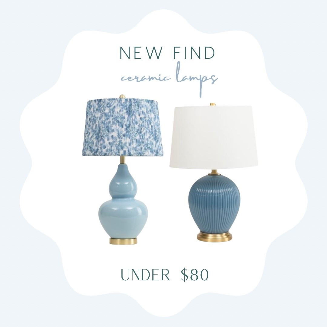 Blue and white accent lamps look designer but only $80!