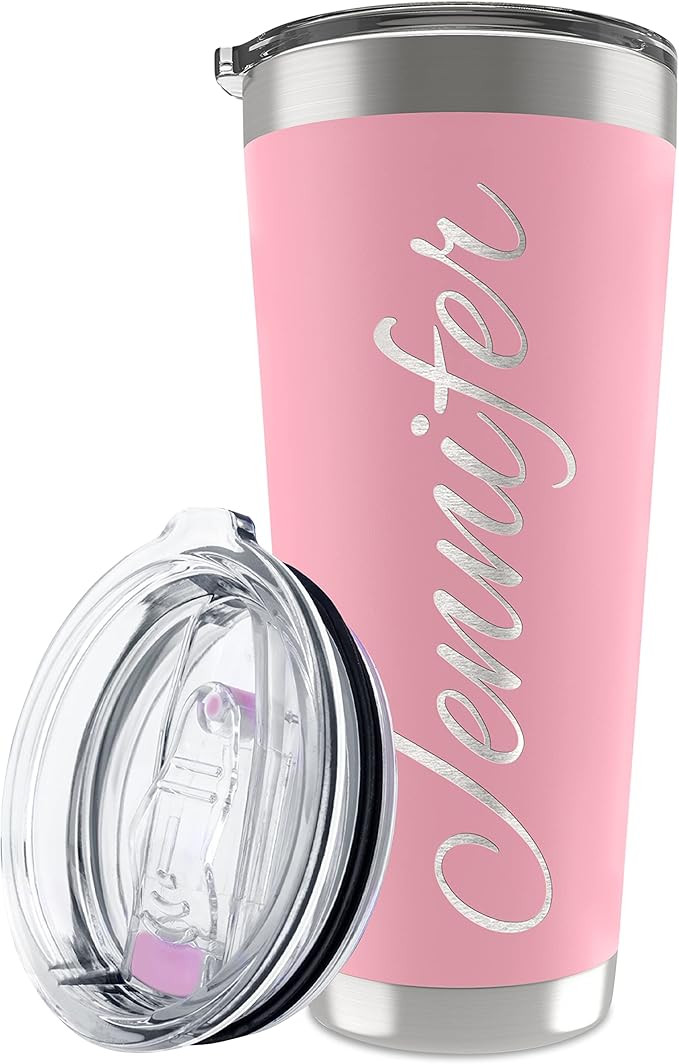 Personalized Tumbler with Engraved Name - 12 Designs, 30 Oz Coffee Tumbler with Slider Lid, Soft ... | Amazon (US)