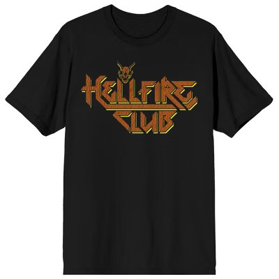 Stranger Things Hellfire club 90s Rock Logo Adult Black Crew Neck Short Sleeve T-shirt-XS | Target
