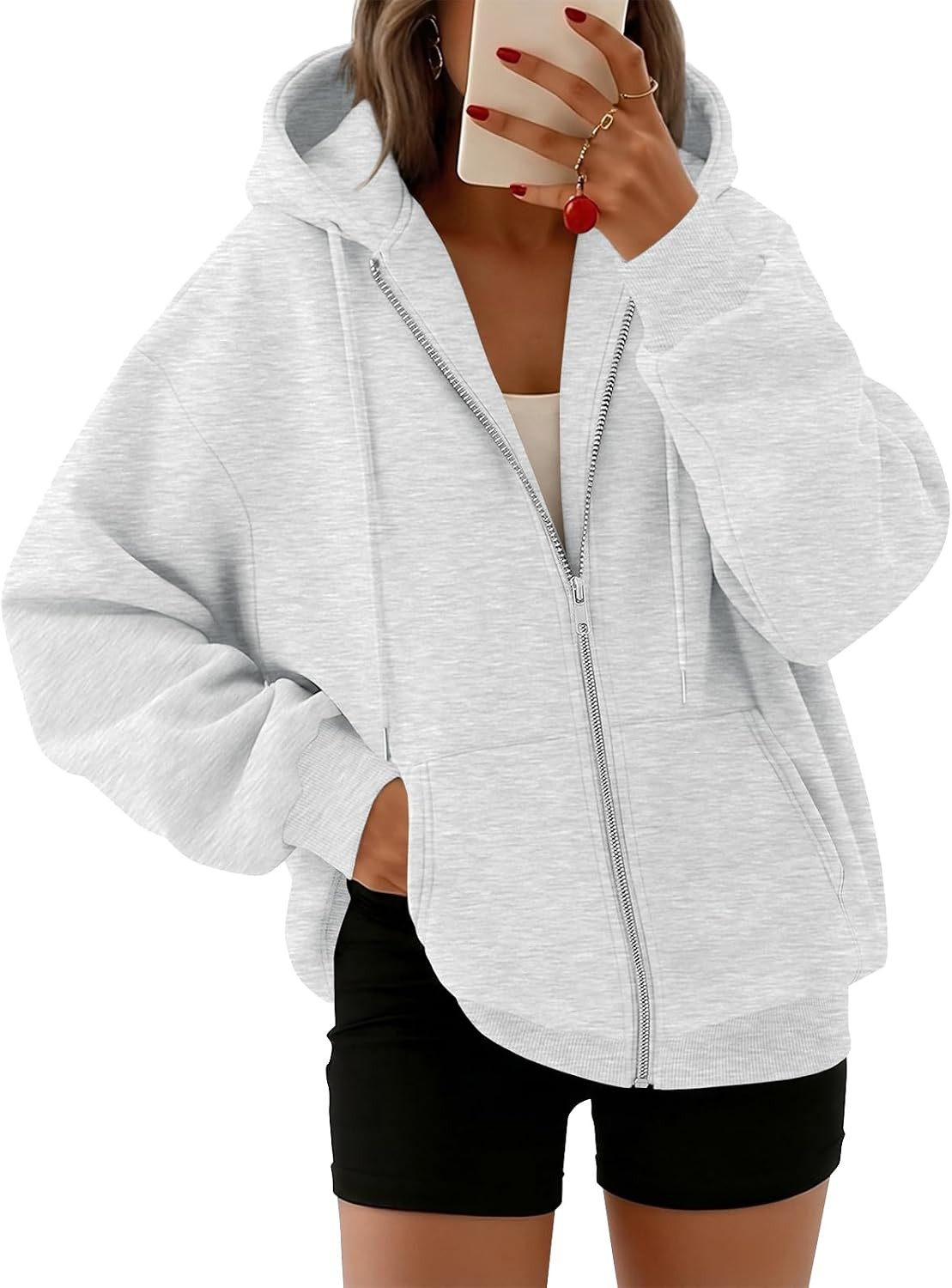 Trendy Queen Womens Oversized Zip Up Hoodies Y2K Fall Sweatshirts 2026 | Amazon (US)