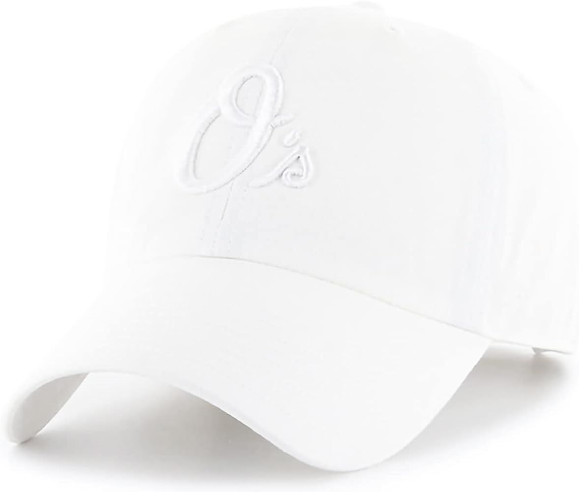 '47 MLB White/White Primary Logo Clean Up Adjustable Strap Hat Cap, Adult One Size Fits All | Amazon (US)