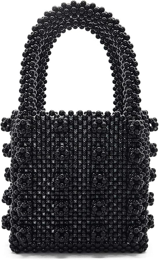 Miuco Womens Beaded Handbags Handmade Weave Crystal Pearl Tote Bags | Amazon (US)