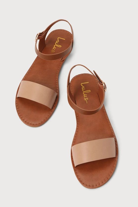 Hearts and Hashtags Natural Flat Sandals | Lulus (US)