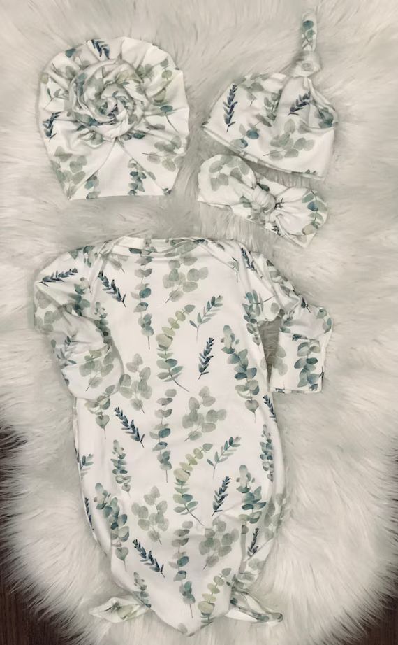 Eucalyptus Sleep Gown Set/baby Girl Sleep Gown/ Baby Boy Sleep | Etsy | Etsy (US)