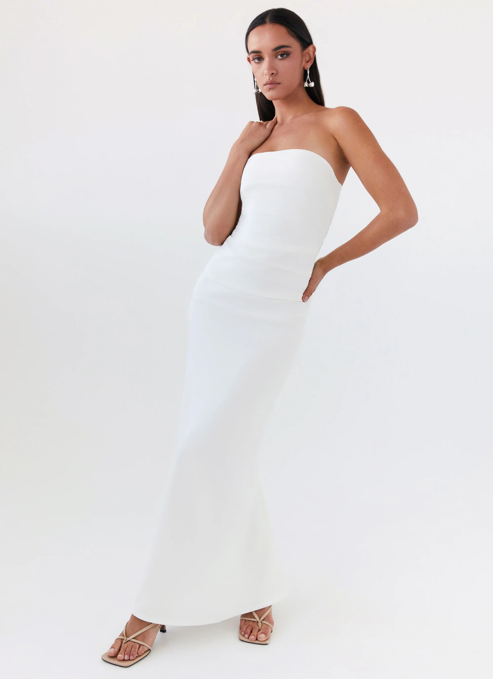 Danielle Strapless Maxi Dress - White | Peppermayo (Global)