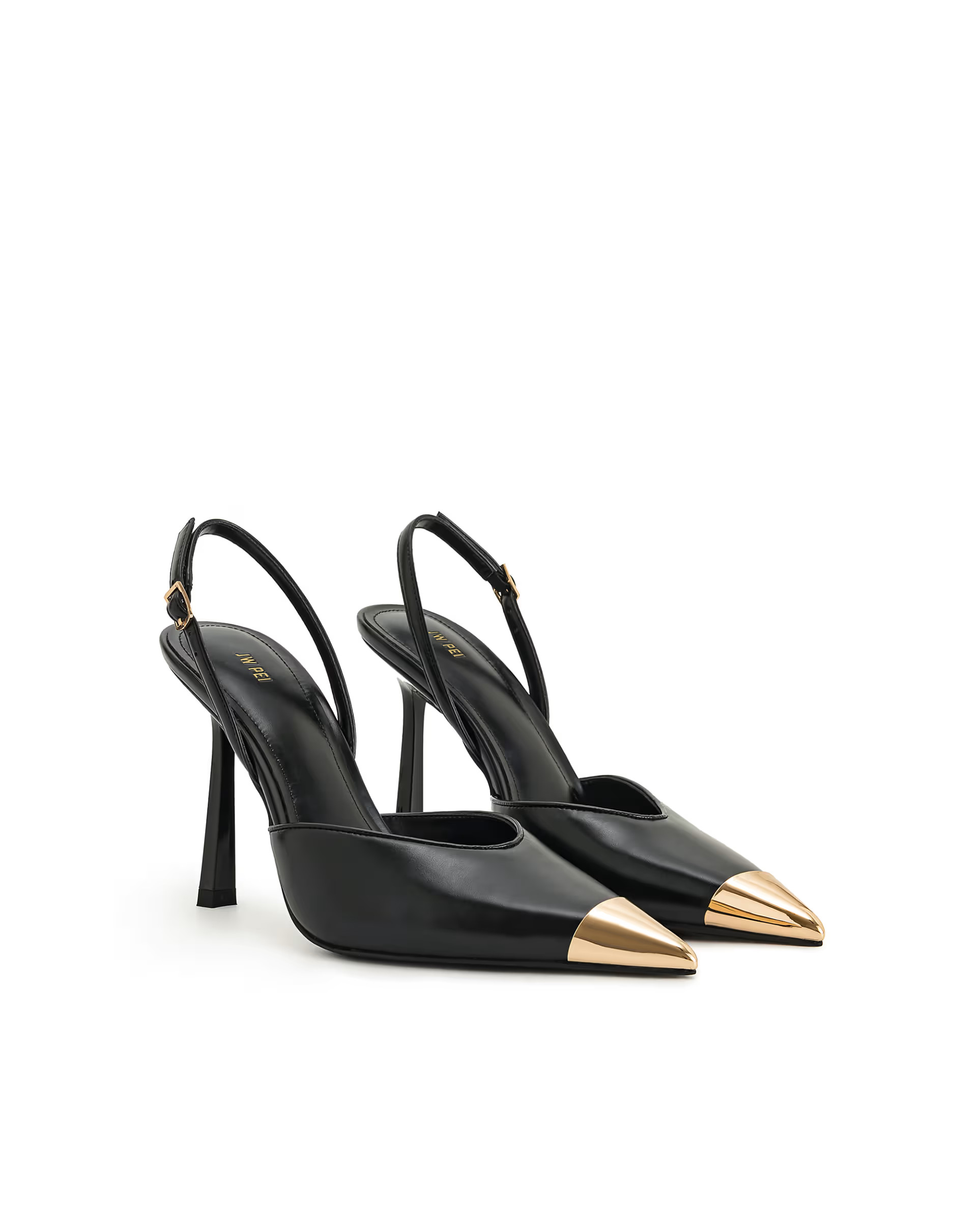 JW PEI Savannah slingback heels with metal toe detail in black | ASOS | ASOS (Global)