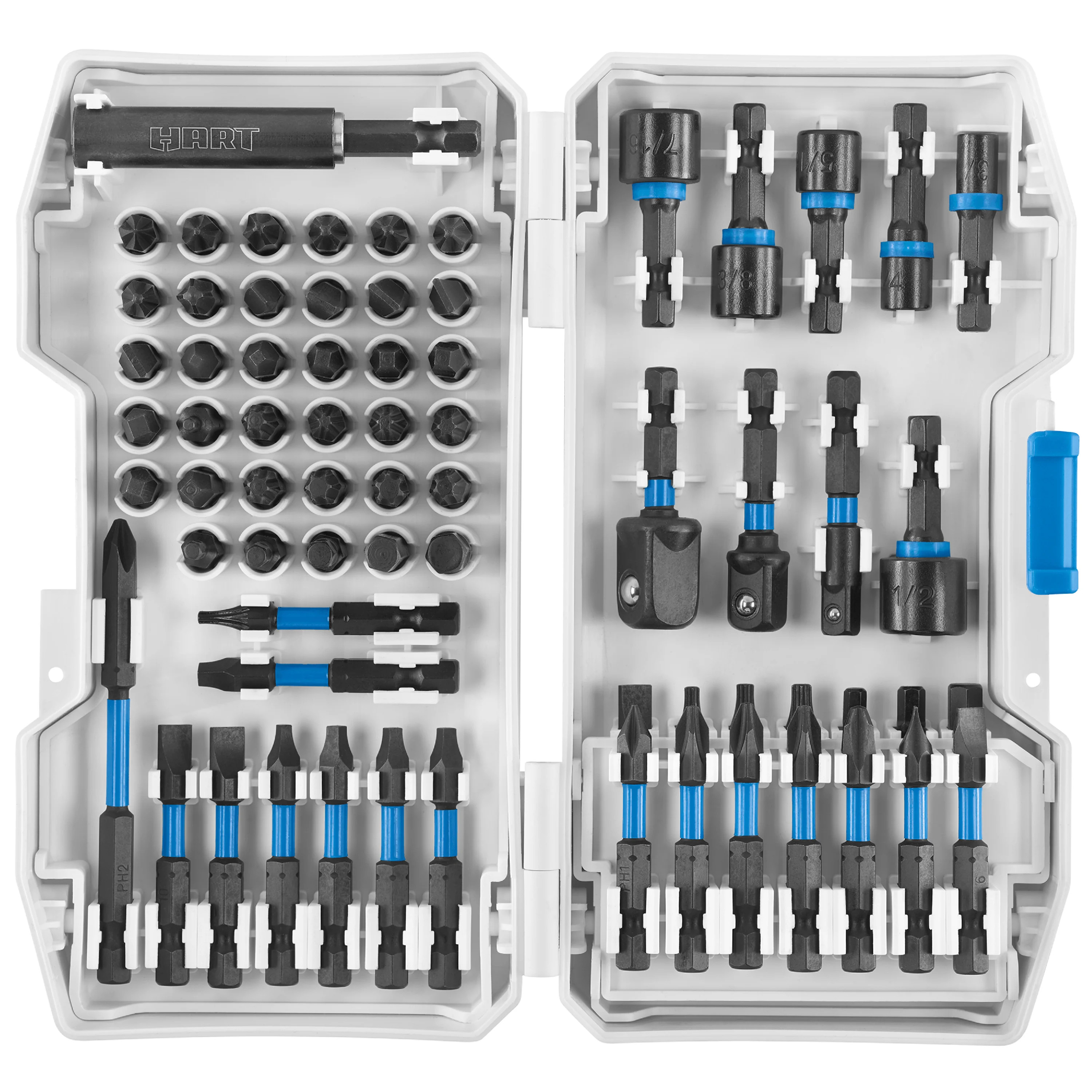 HART 68-Piece Impact Driver Bit Set with Storage Case, Torsion Zone | Walmart (US)