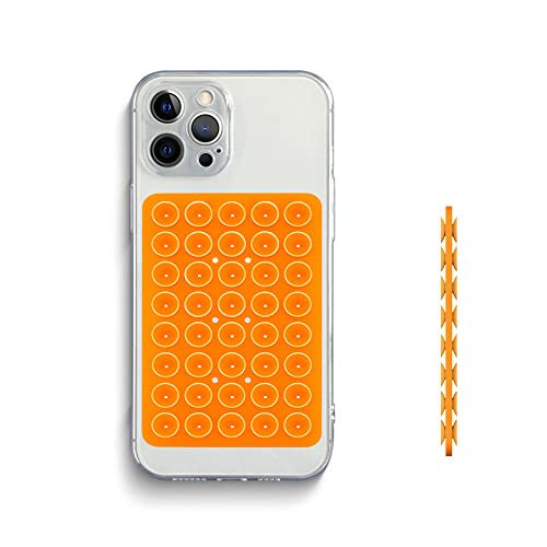 Double Sided Silicone Suction Phone Holder Mount, Silicon Phone Accessory for iPhone and Android, Hands-Free Mirror Shower Phone Holder, TikTok Videos and Selfies (Orange, 1PCS) | Amazon (US)