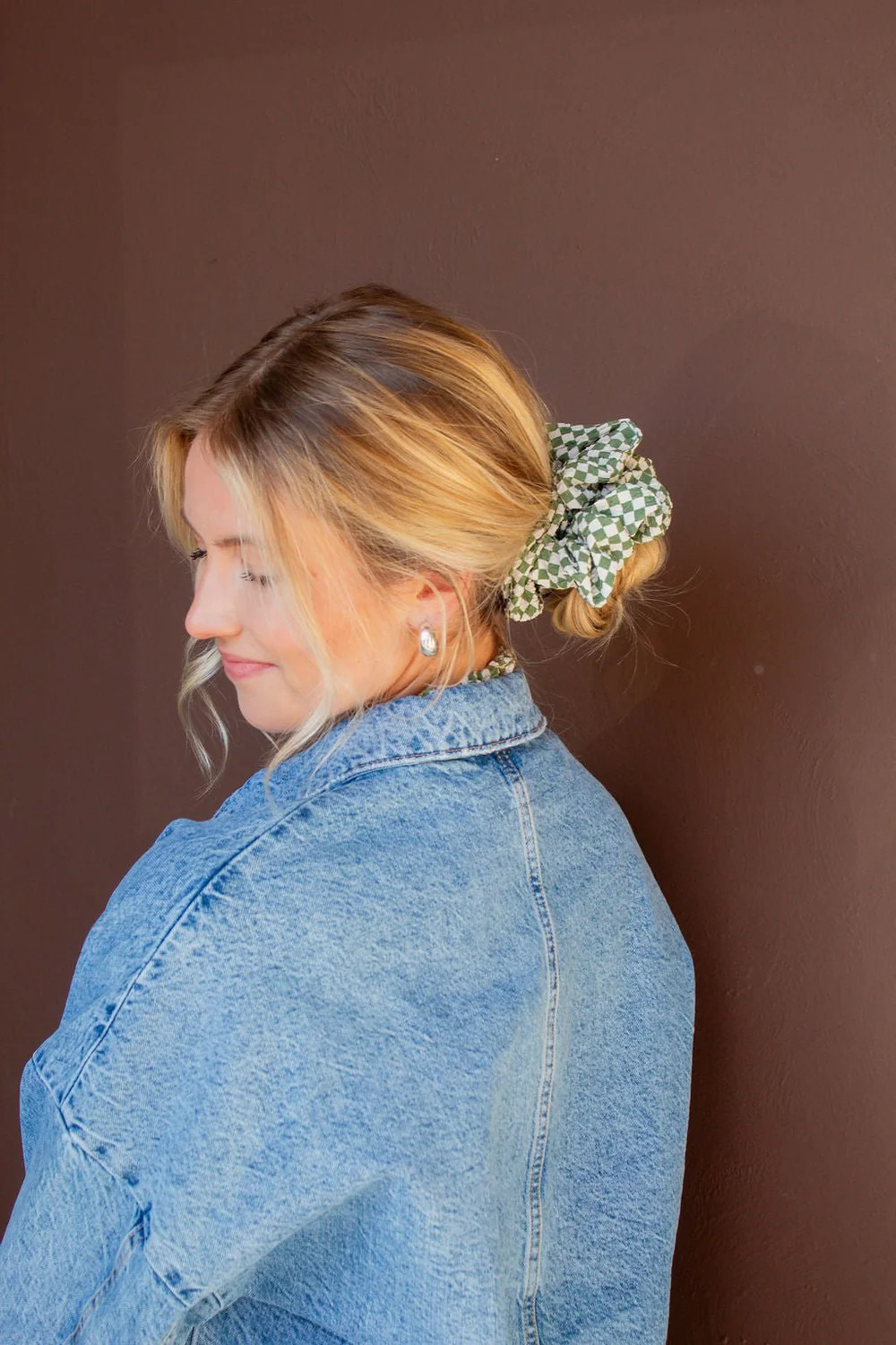 Lindsey Checked Jumbo Scrunchie | Shop Andi