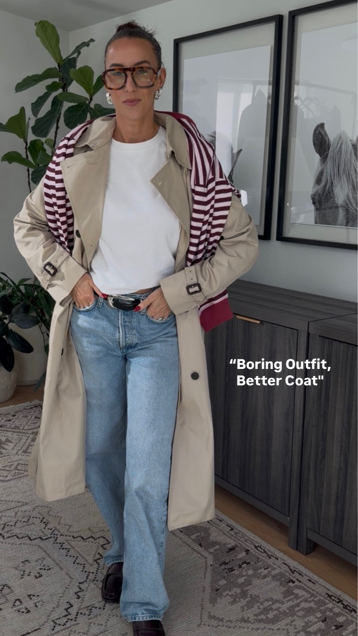 “Boring Outfit, Better Coat”

My favorite formula when I don’t know what to wear: start with the basics, add a trench + one interesting layer and suddenly the outfit looks intentional. 🍂

Sizing: Striped long sleeve M | Trench M | Belt M

#sponsored #aritziapartber #TrenchCoatOutfit #FallLayering #FallOutfitIdeas #ElevatedBasics #AritziaStyle

#LTKootd #LTKSeasonal #LTKgrwm