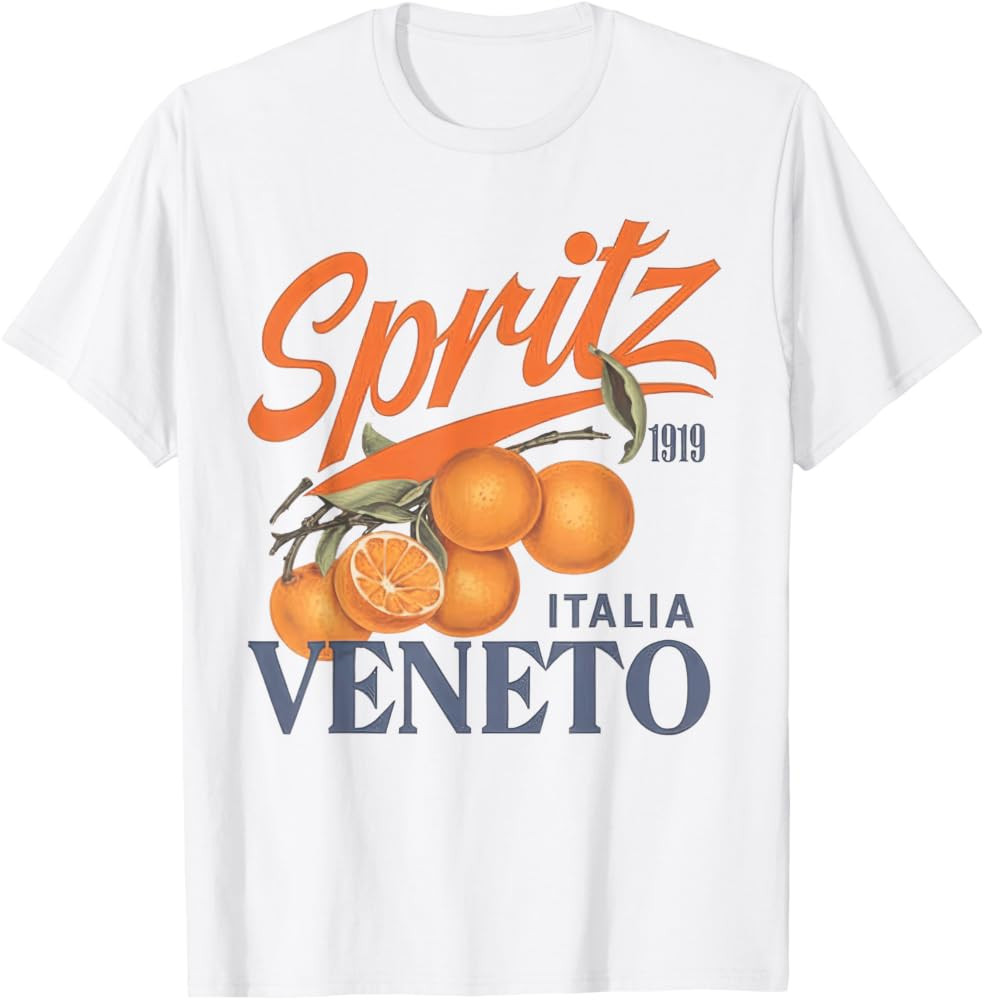 Spritz Veneto Tshirt Italia Vintage Orange Wine Cocktail T-Shirt | Amazon (US)