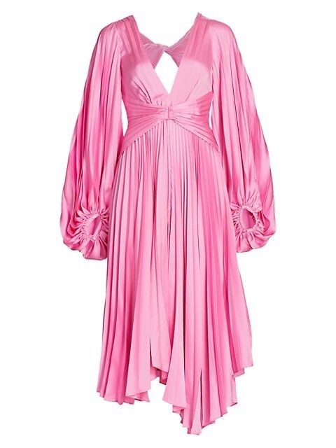 Palms Long-Sleeve Pleated Midi Dress | Saks Fifth Avenue