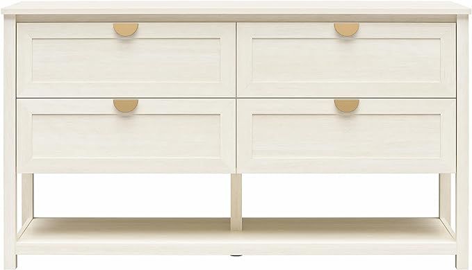 Mr. Kate Primrose Wide 4 Drawer Dresser with Lower Shelf, Ivory Oak | Amazon (US)