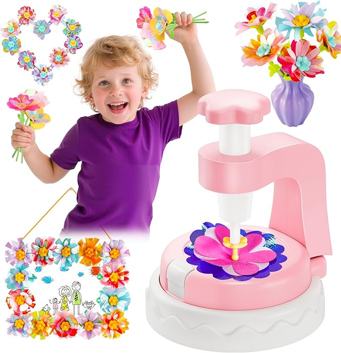 Kingci Fabric Flower Bouquets DIY Kit, 2025 Creative Flower Making Kits for Toddler Girls 117PCS ... | Amazon (US)