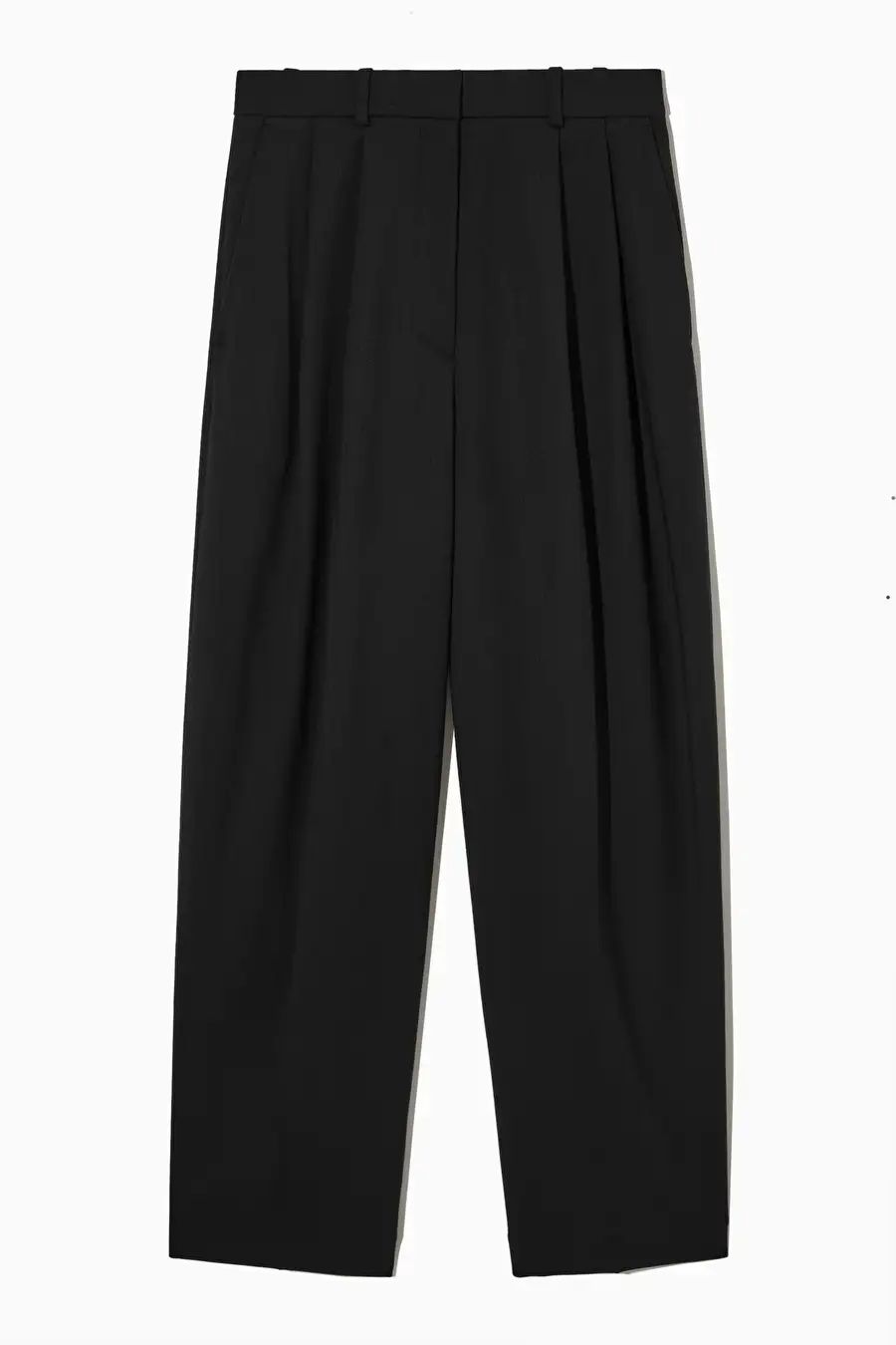 WIDE-LEG TAILORED WOOL TROUSERS - BLACK - COS | COS UK