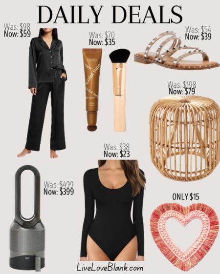 ✨Daily Deals ✨
Serena & Lily side table only $79 with code UPGRADE
Steve Madden sandals under $40
Dyson HEPA pure hot & cool air purifier heater and fan 
Tarte contouring sculpt tape with contour brush 50% off
Satin pajama set 50% off
Long sleeve bodysuit only $23
Valentine’s Day heart decor only $15

#LTKunder50 #LTKsalealert #LTKstyletip