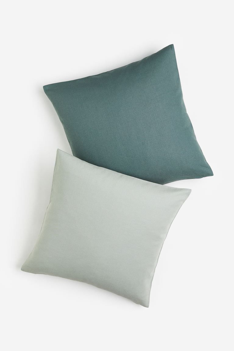 2-pack cotton canvas cushion covers | H&M (UK, MY, IN, SG, PH, TW, HK)