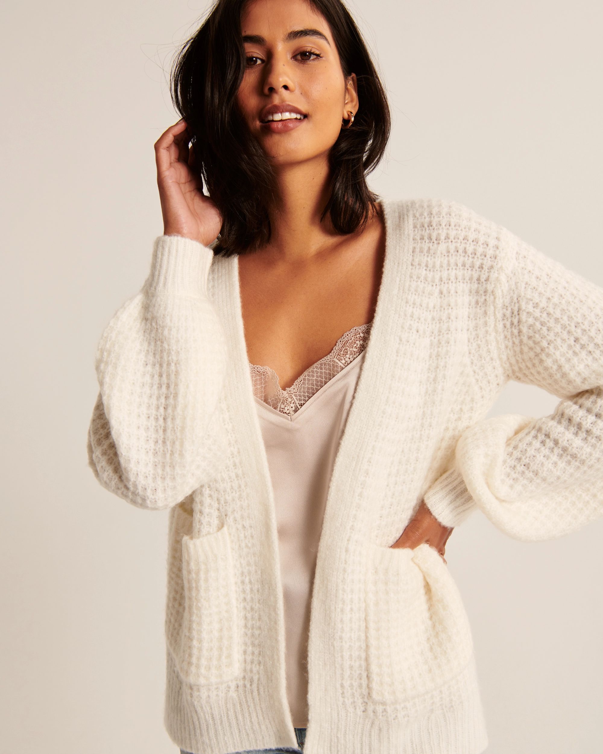Waffle Stitch Cardigan
					



		
	



	
		Exchange Color / Size
	


	

	

	
		


  Was $79, now... | Abercrombie & Fitch (US)