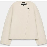 Zara - Short Wool-Blend Coat Zw Collection - Ecru - S - Woman | Zara US