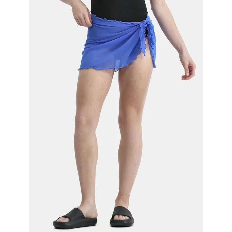 No Boundaries Halter Slide Triangle Bikini Top with Soft Scarf Ties, Women's | Walmart (US)