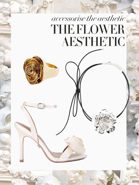 Accessorise the aesthetic - flowers 🌺
Flower silver necklace | rose shoes | Wedding guest outfits | Bride shoe ideas | Sandals | Flower ring | spring 

#LTKstyletip #LTKfindsunder50 #LTKshoecrush