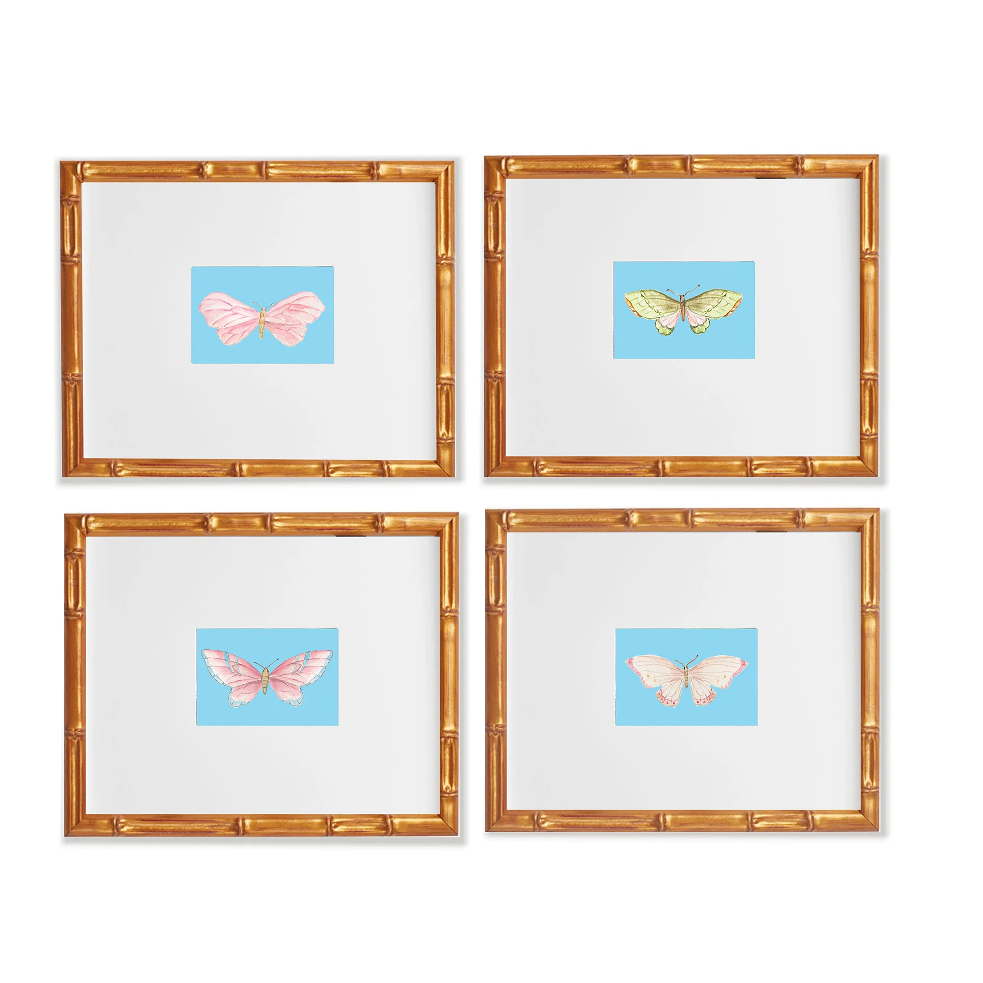 Set of Four Butterfly Art Print in Multiple Colors | Sweet Pea and Whimsy