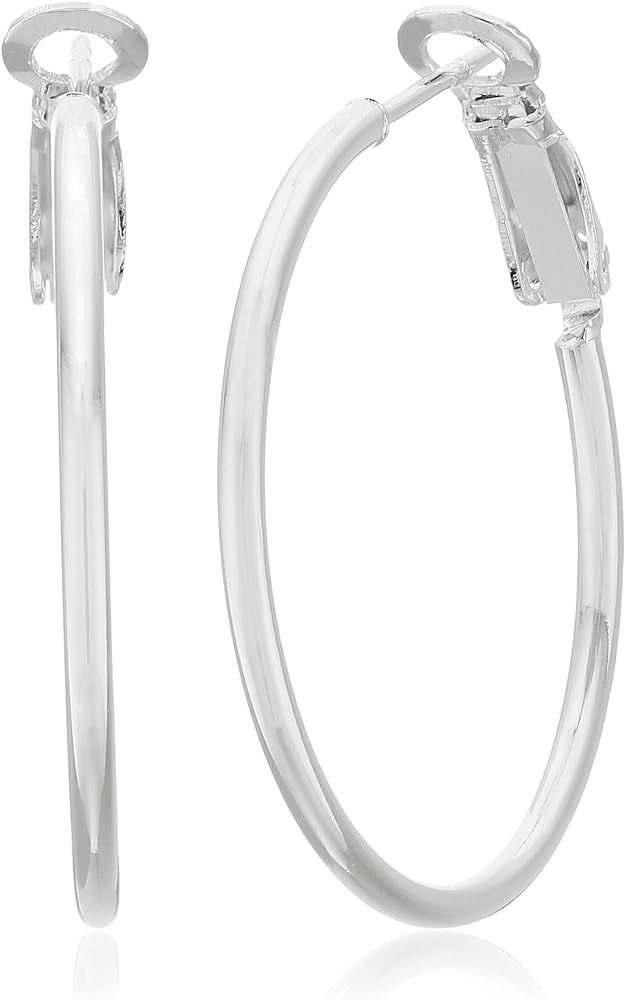 Amazon Collection Sterling Silver Lightweight Paddle Back 20mm Hoop Earrings, (1.2 inches diamete... | Amazon (US)