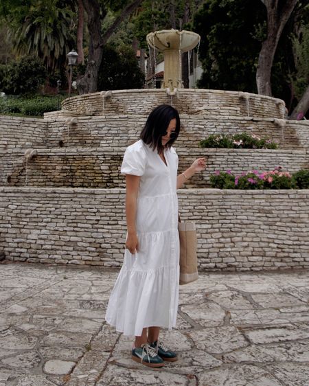 White maxi dress, winery outfit, white tiered dress, white summer dress, colored sneakers 

#LTKShoeCrush #LTKTravel #LTKParties