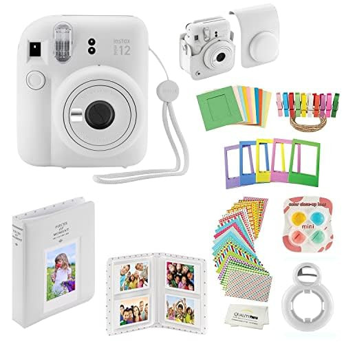 Fujifilm Instax Mini 12 Instant Camera with Case, Decoration Stickers, Frames, Photo Album and More Accessory kit… (Clay White) | Amazon (US)