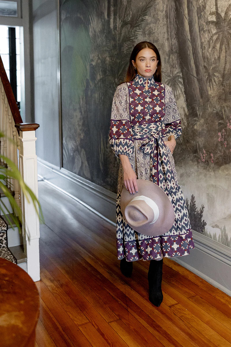 SUE SARTOR Flounce | Burgundy/Aubergine Ikat © 2024 | SUE SARTOR