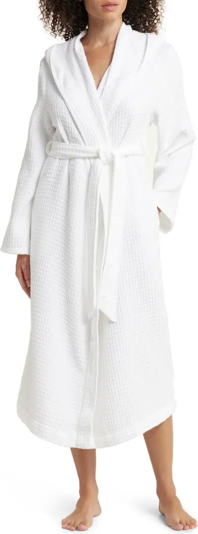 Hooded Long Cotton Waffle Robe | Nordstrom