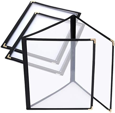 OwnMy 3PCS 8.5 x 11 Inch Menu Covers, Triple Fold 6 View Transparent Restaurant Menu Covers Book wit | Amazon (US)